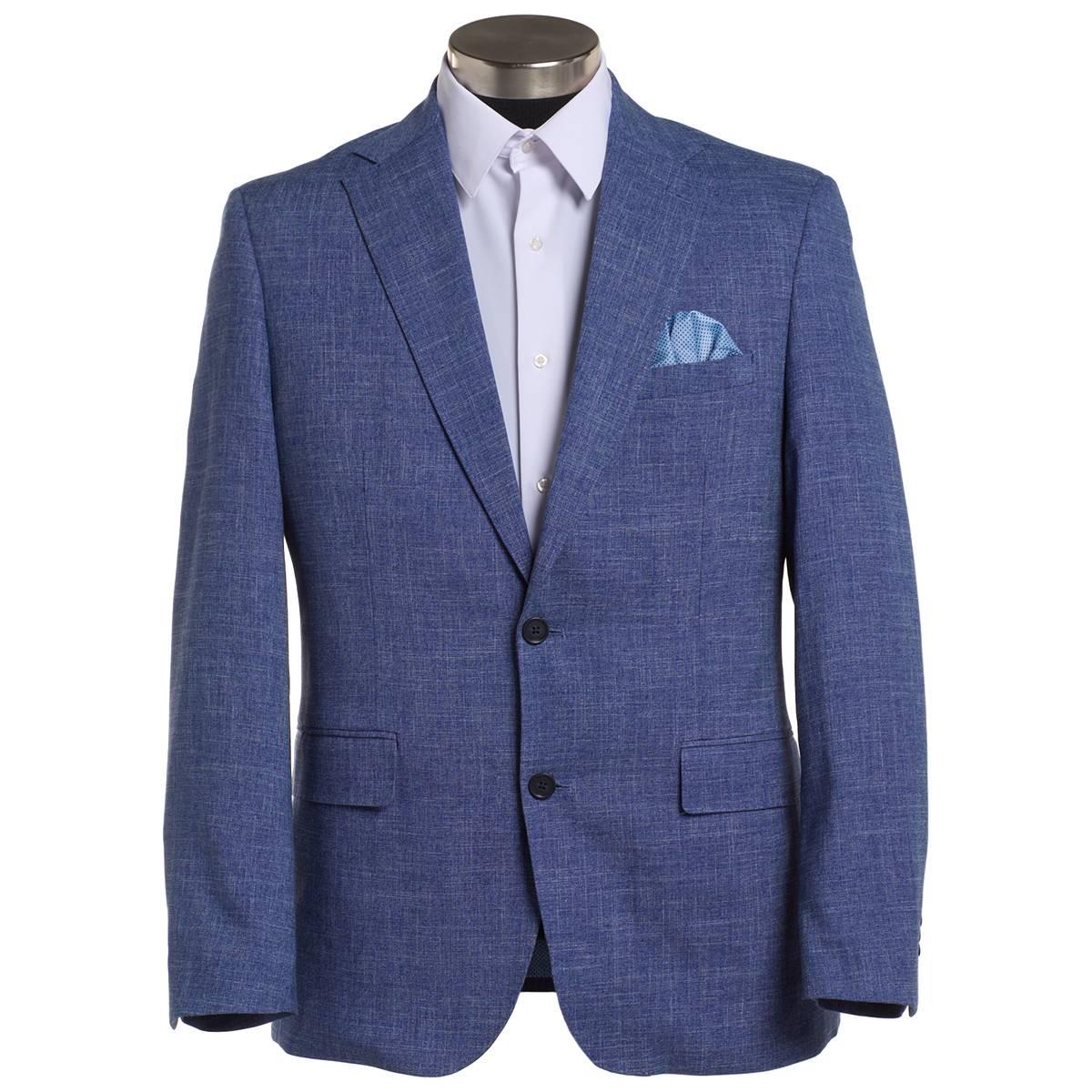 Mens Allyn St. George Marled Sport Coat - Mid Blue Sharkskin