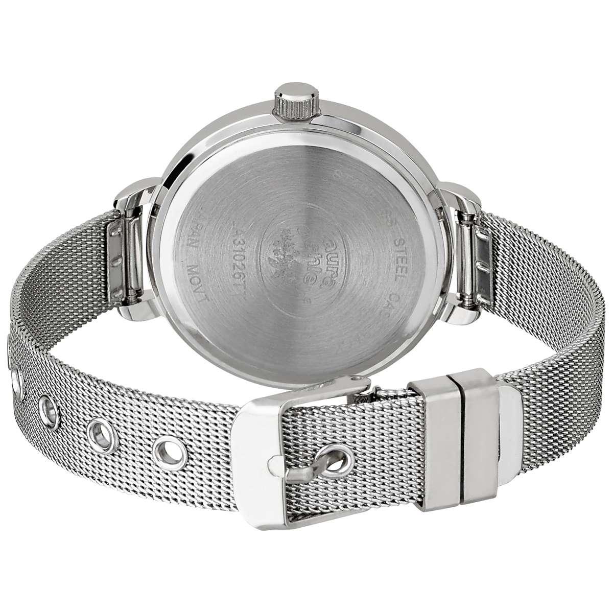 Womens Laura Ashley® Silver Mesh Watch LA31026SS