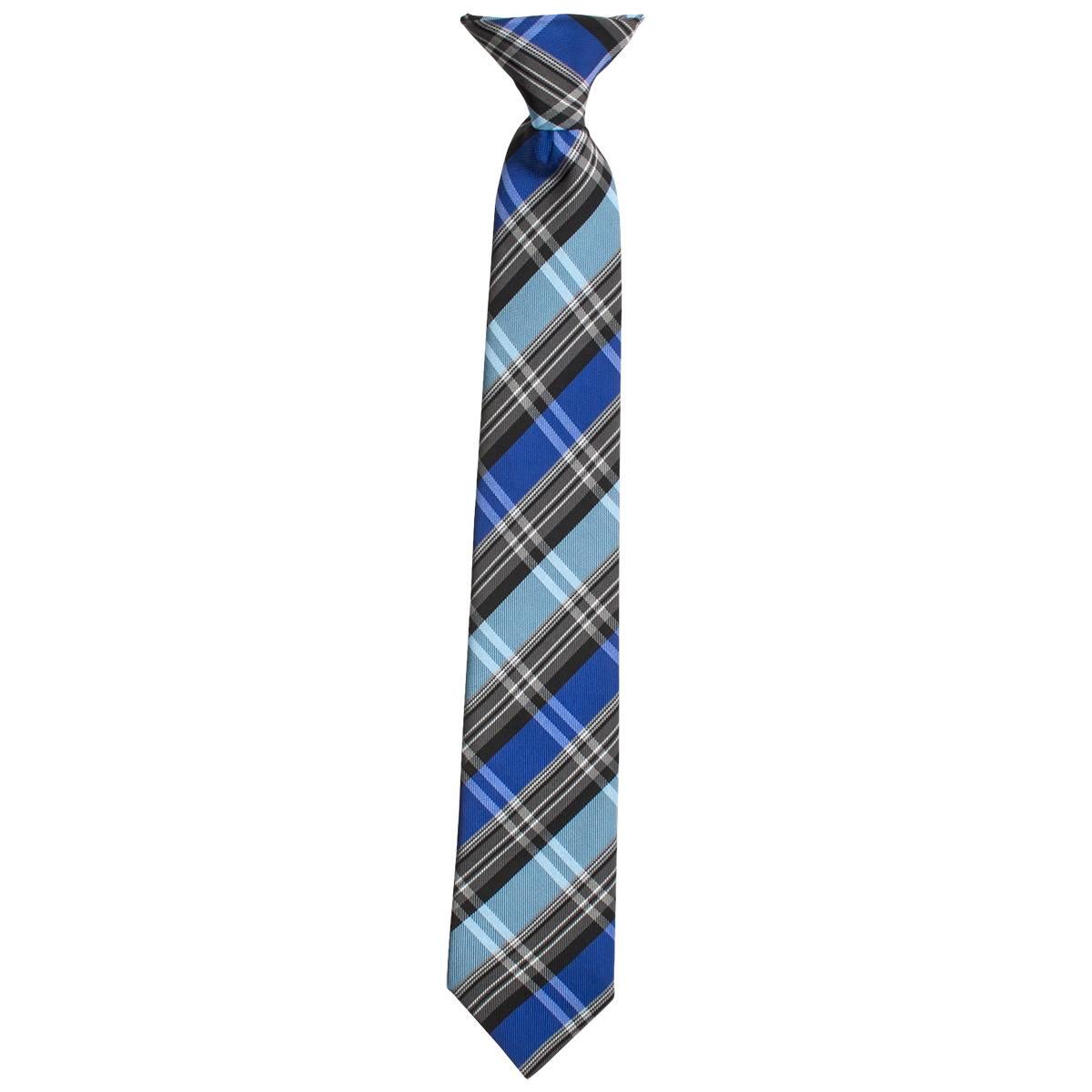 Boys Bill Blass Clip on Tie - Blue/Grey
