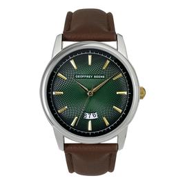 Mens Geoffrey Beene(R) Green/Brown Strap Watch - GB8223SLGR