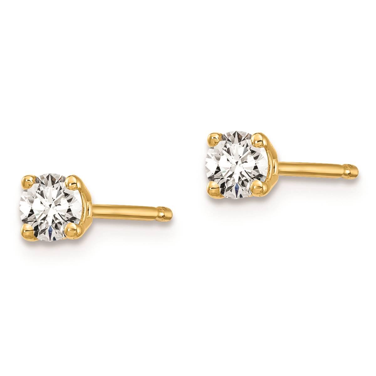 Pure Fire 14kt. Yellow Gold 1/5ctw. 4-Prong Diamond Stud Earrings
