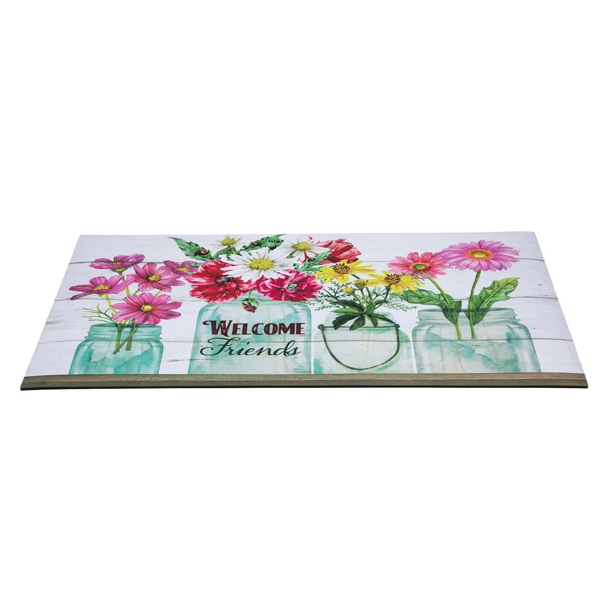 Northlight Seasonal Welcome Friends Spring Bouquet Doormat