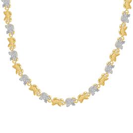 Gianni Argento Gold Plated Elephant Link Necklace