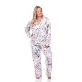 Plus Size White Mark 2pc. Long Sleeve Floral Pajama Set