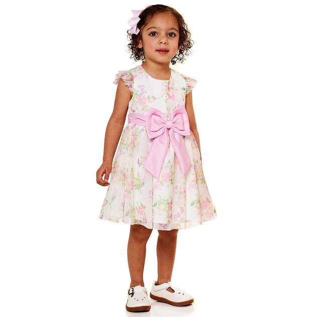 Toddler Girl Rare Editions Botanical Ruffle Butterfly Dress