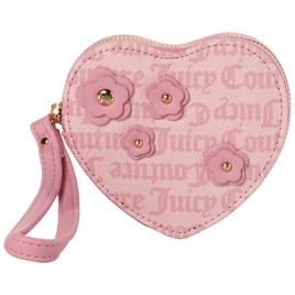 Womens Juicy Couture Juicy Bouquet Heart Zip Around Wristlet