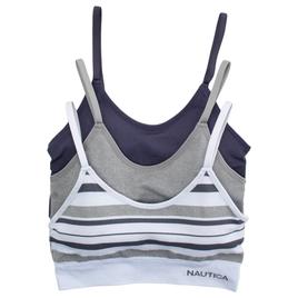 Womens Nautica 3pk. Rib Seamless Lounge Bras w/ Jacquard Logo