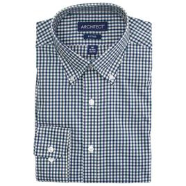 Mens Architect(R) Fitted Plaid Dress Shirt - Green/Blue Plaid