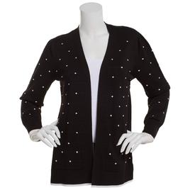 Womens Chloe & Jasmine 26in. Puff Sleeve Bobble Dot Cardigan