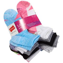 Girls Hanes(R) Ultimate(R) 14pk. Cool Comfort Ankle Socks