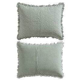 Laura Ashley Gracies Gingham Cotton Reversible Quilt Set