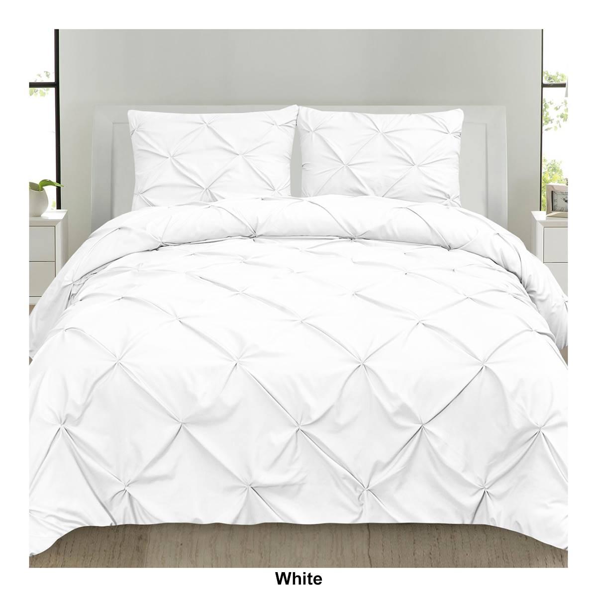 Sweet Home Collection 3pc. Pinch Pleat Pintuck Duvet Cover Set