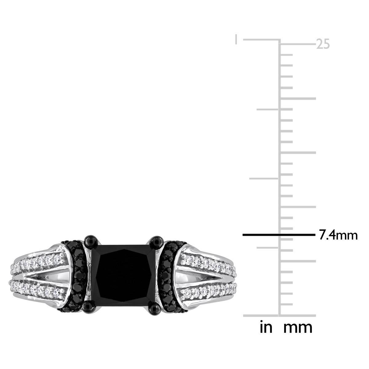 Sophia B 2 1/4ctw. Black & White Princess Diamond Statement Ring