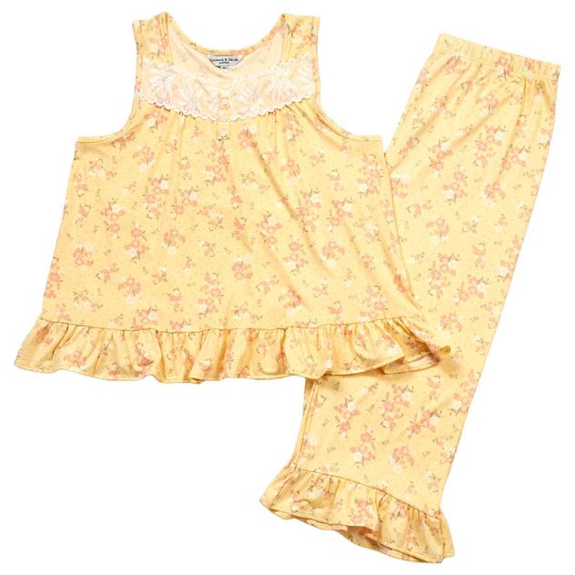 Womens Elizabeth & Nicole Sleeveless Floral Ruffle Tank Set