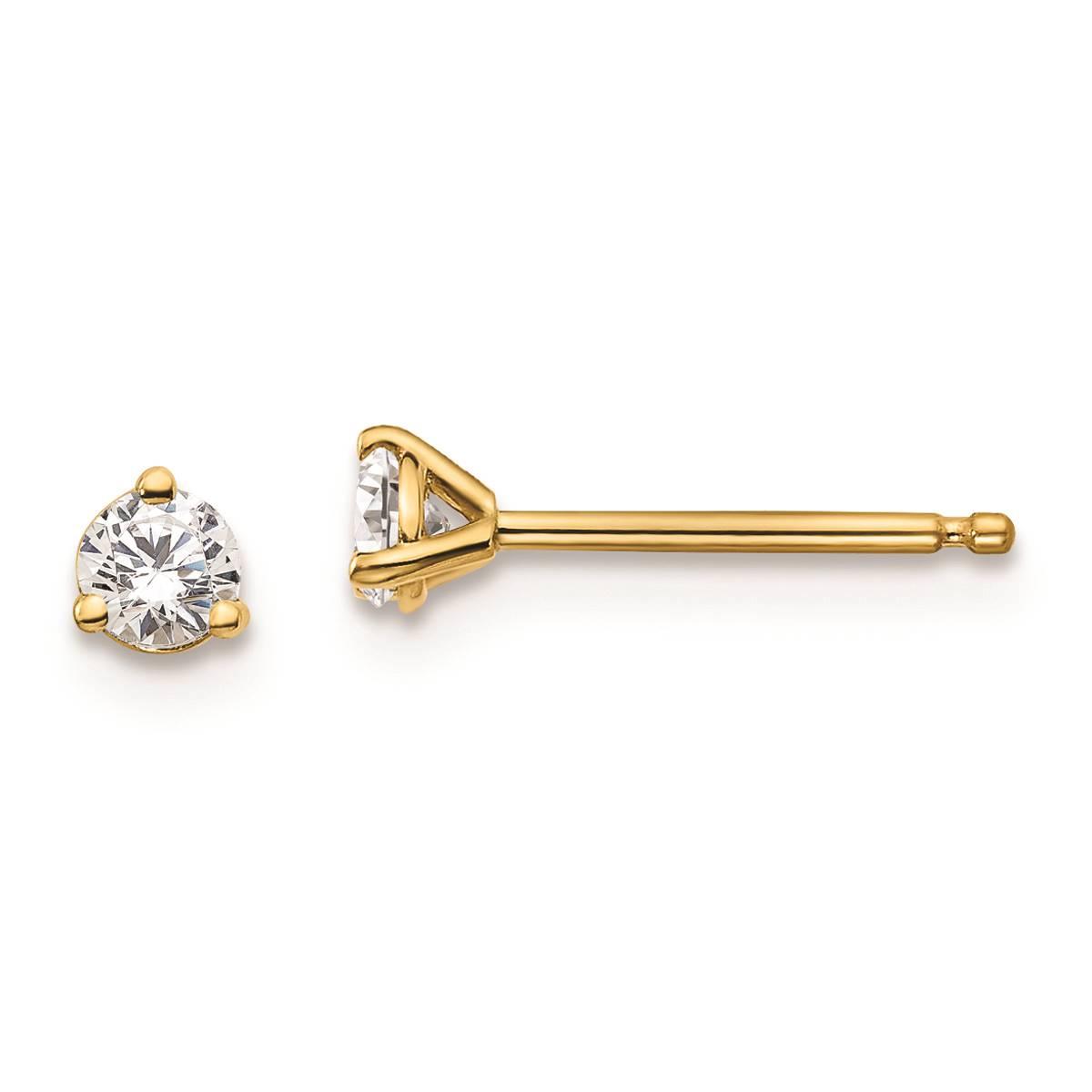 Pure Fire 14kt. Yellow Gold Certified 1/5ctw. Diamond Earrings