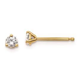 Pure Fire 14kt. Yellow Gold Certified 1/5ctw. Diamond Earrings
