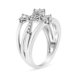 Haus of Brilliance 1/5 ctw. Diamond Heart Cross-Over Bypass Ring