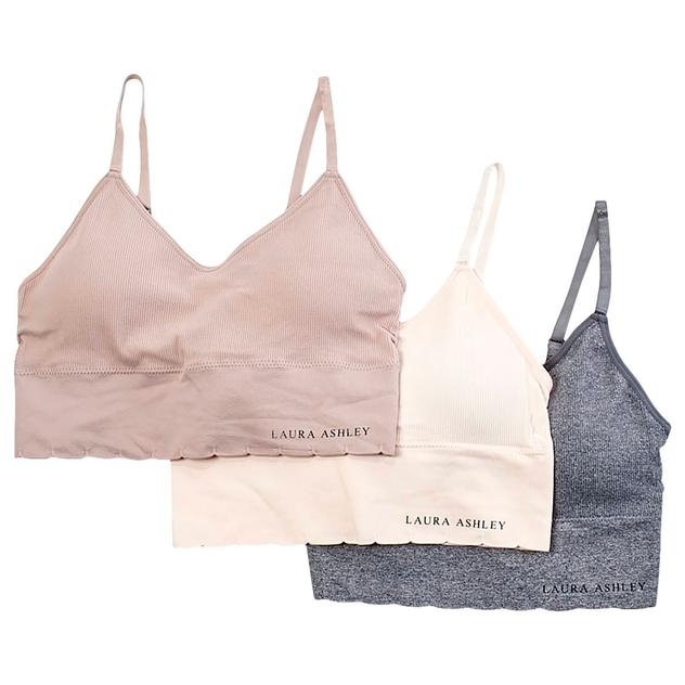 Womens Laura Ashley® 3pk. Ribbed Comfort Bralettes LS6812-3PK