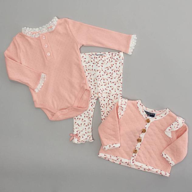 Baby Girl (3-9M) French Connection 3pc. Jacket & Ditsy Floral Set