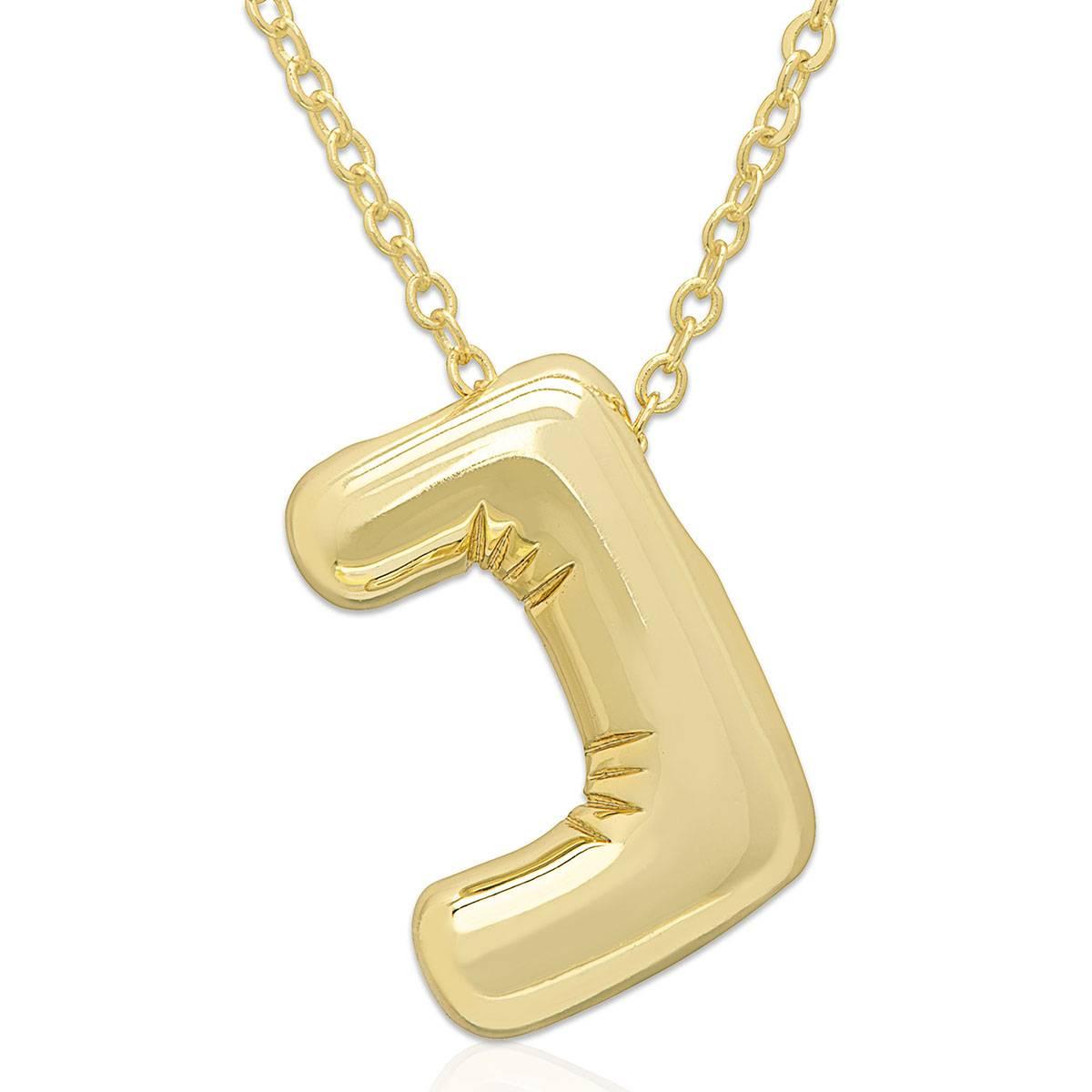 Plain Puff Initial J Pendant