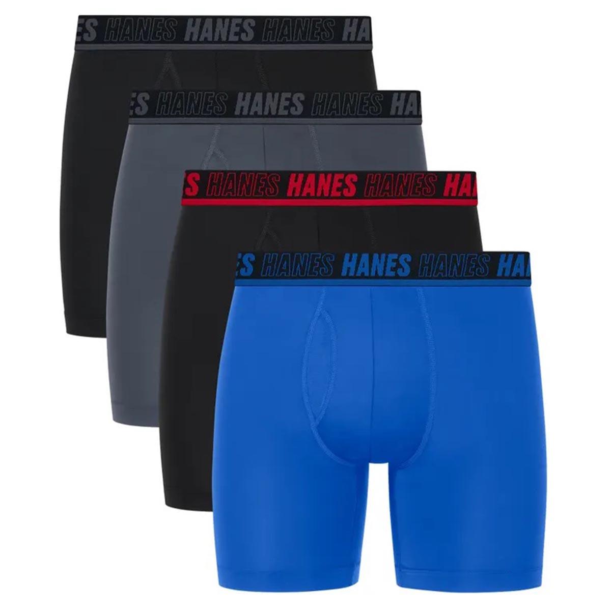 Mens Hanes(R) 4pk. Moves Performance Boxer Briefs