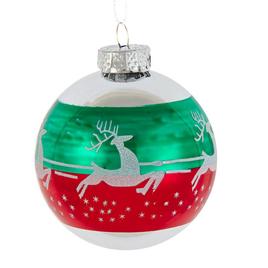 Kurt S. Adler 6pc. Red & Green Reindeer Glass Ball Ornaments Set