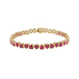 Gianni Argento Hearts Lab Grown Ruby Ombre Bracelet