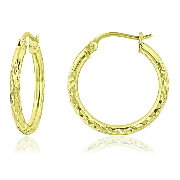 Designs by FMC Gold Plated Over Sterling Silver Hoop Earrings