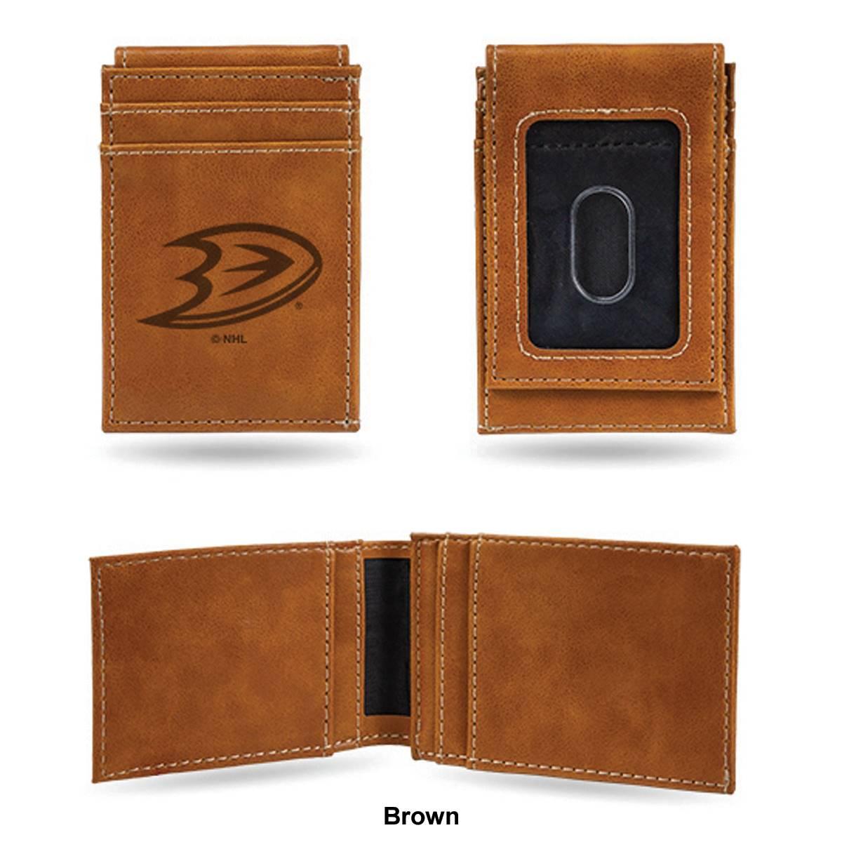 Mens NHL Anaheim Ducks Faux Leather Front Pocket Wallet