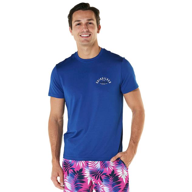 Mens Quiksilver Logo Lockup Short Sleeve Rash Guard