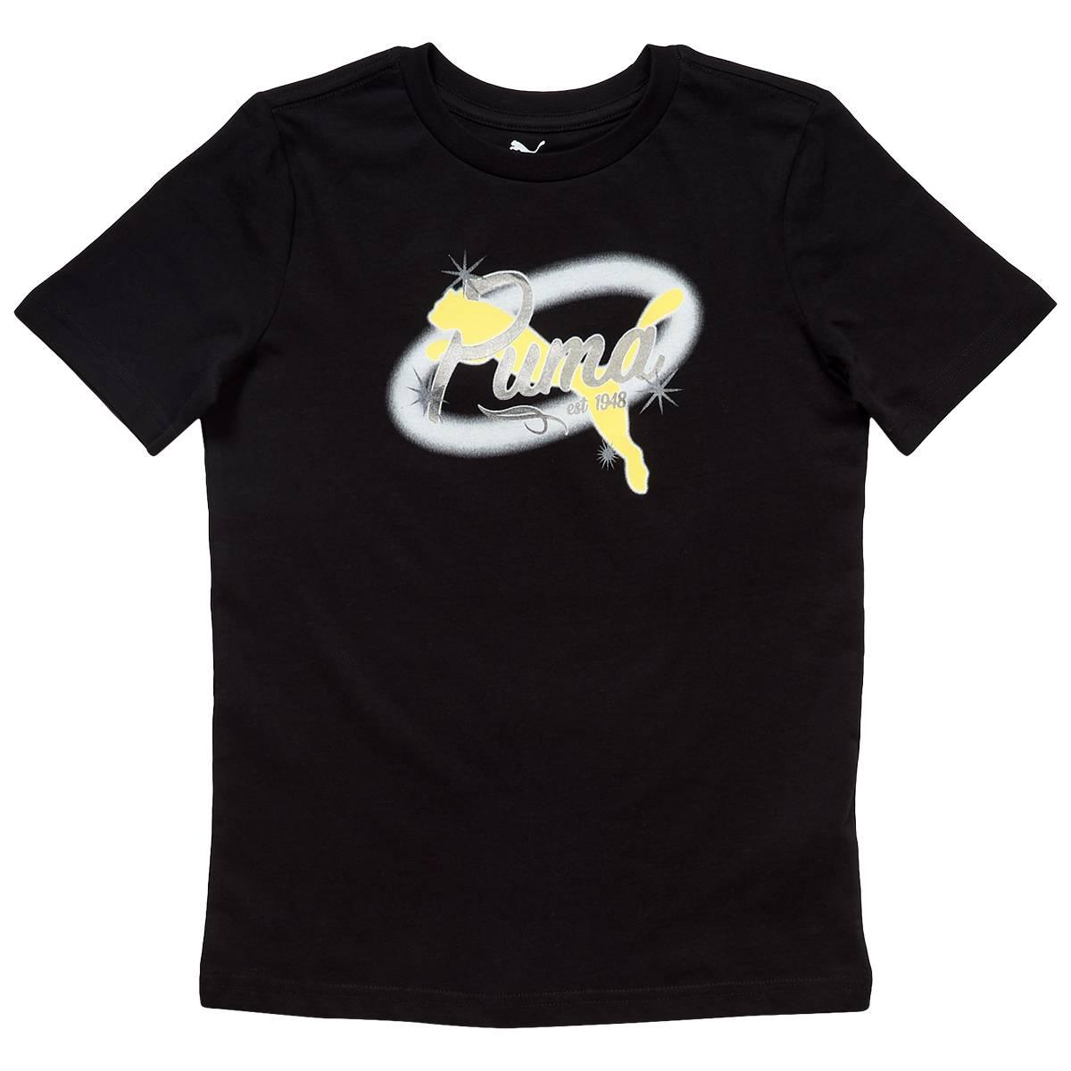 Boys (8-20) Puma(R) Airbrush Short Sleeve Tee - Puma Black