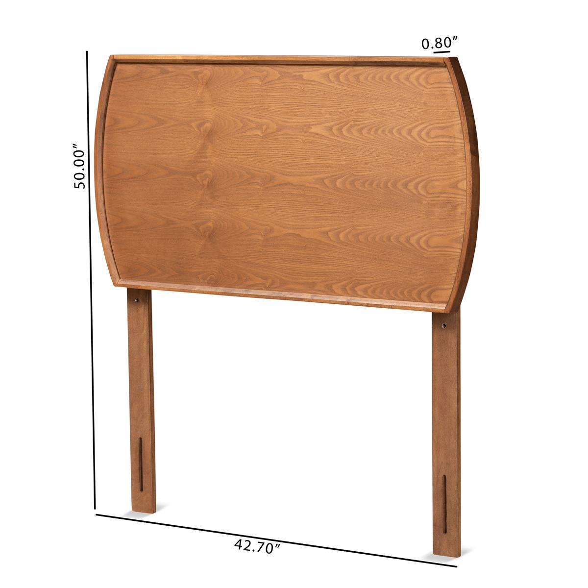 Baxton Studio Laurien Ash Walnut Wood Twin Size Headboard