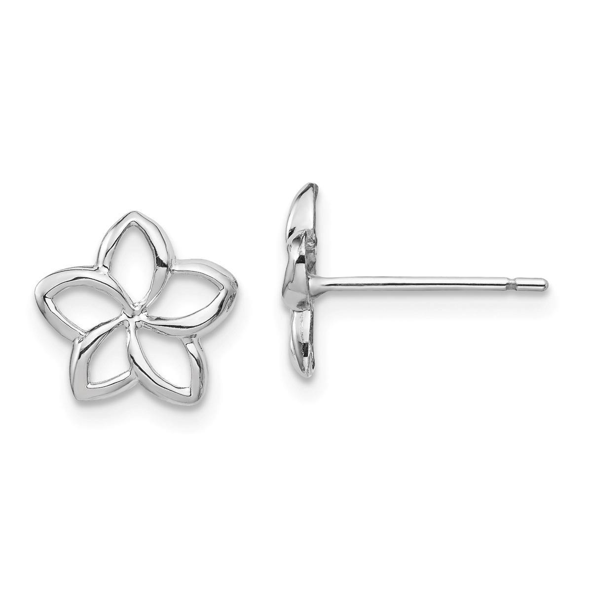 Gold Classics(tm) 14kt. Plumeria Cutout Post Earrings