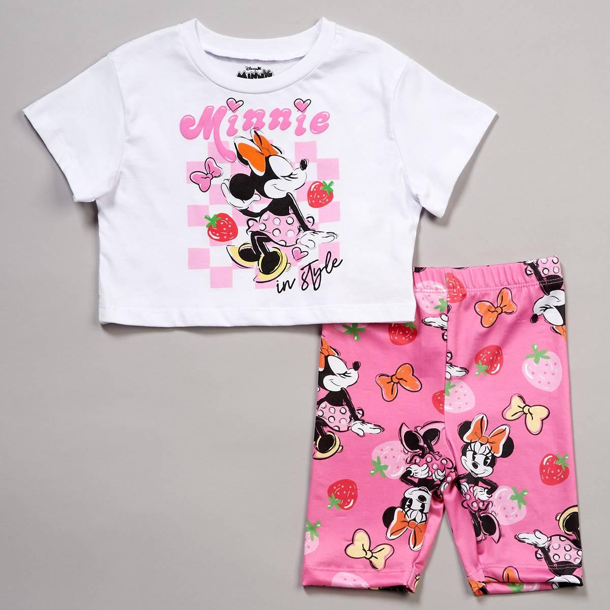 Toddler Girl Disney Minnie In Style Tee & Bike Short Set