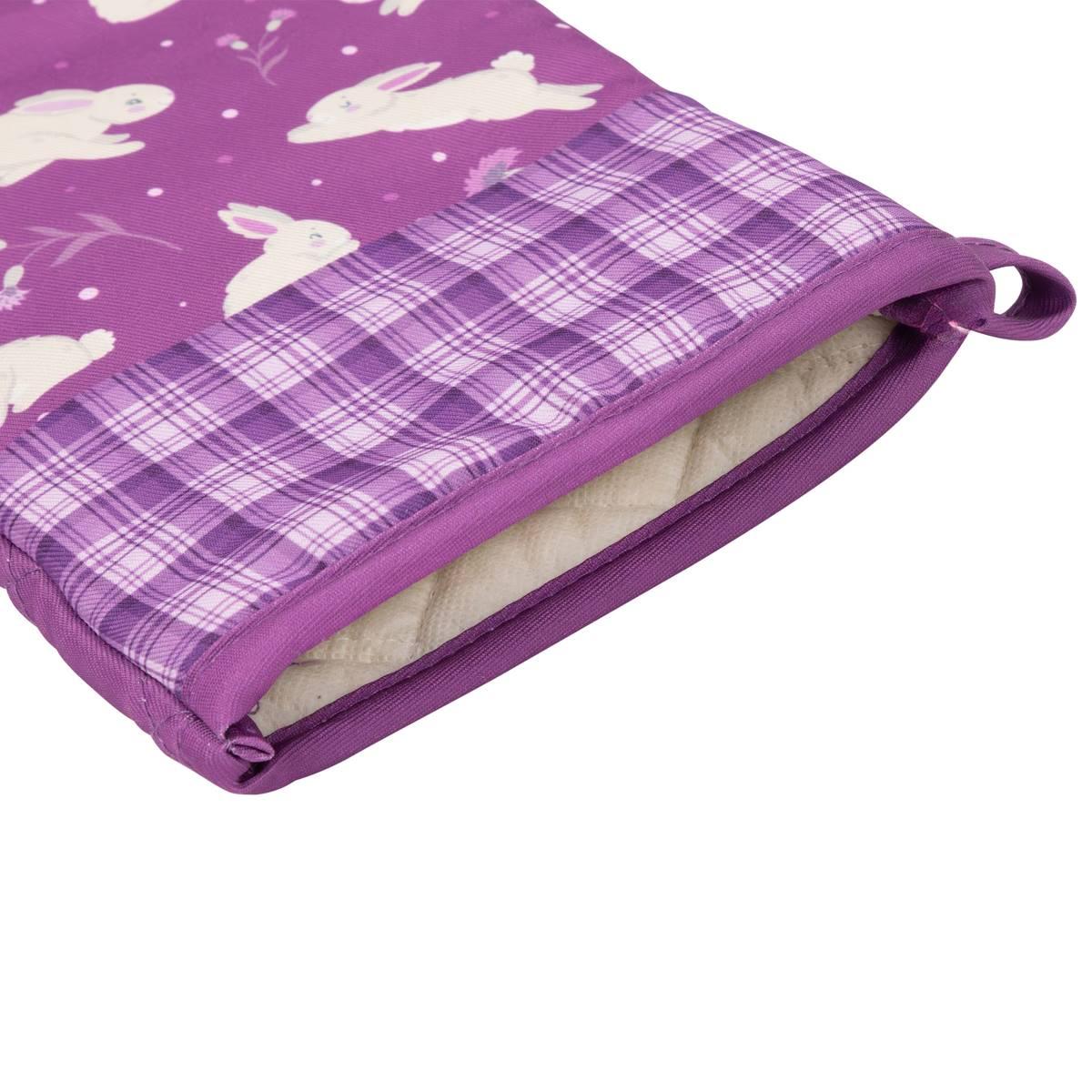 Northlight Seasonal Hopping Bunnies Plaid Easter Oven Mitts
