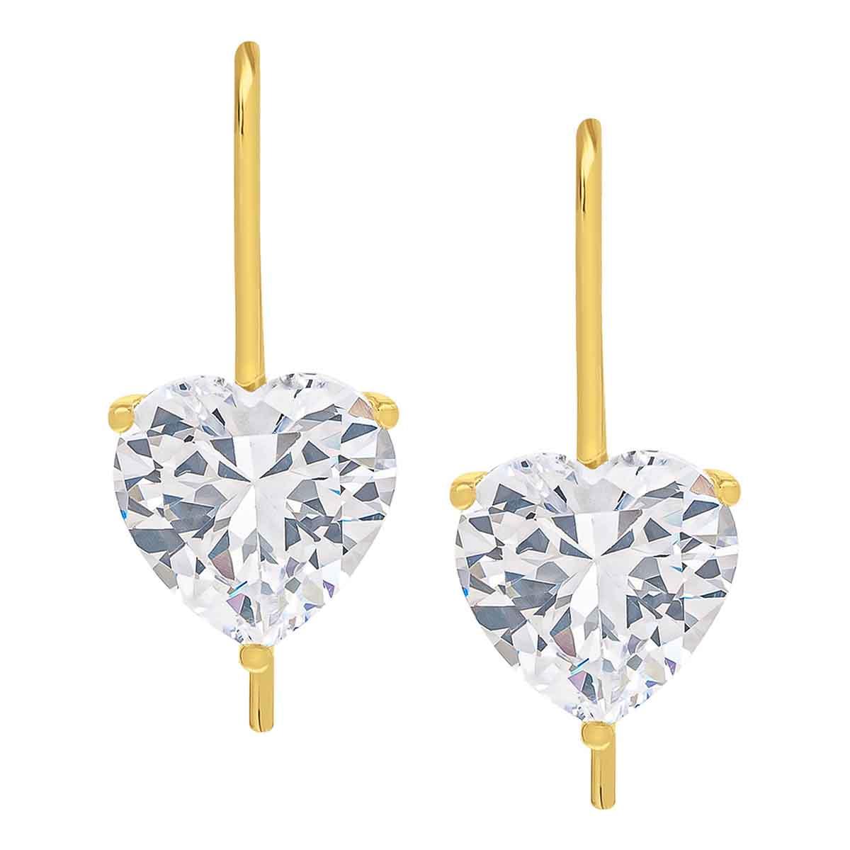 Gianni Argento Lab Grown Sapphire Heart Earrings
