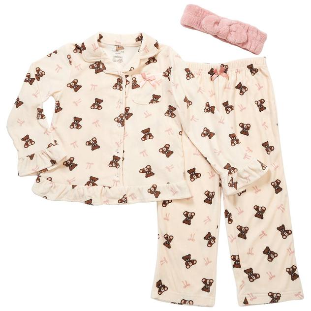 Girls (4-6x) Rachel Zoe 2pc. Ruffle Teddy Bear Print Pajama Set