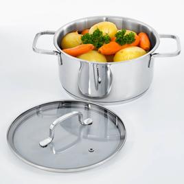 BergHOFF Helix Stainless Steel 8in. Stockpot w/ Glass Lid