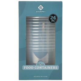Gourmet Kitchen 64oz. Round Plastic Food Storage - 24 Piece