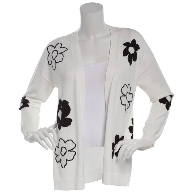 Womens Hanna & Gracie Long Sleeve Floral Cardigan