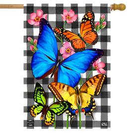 Briarwood Lane Checkered Butterflies Garden Flag