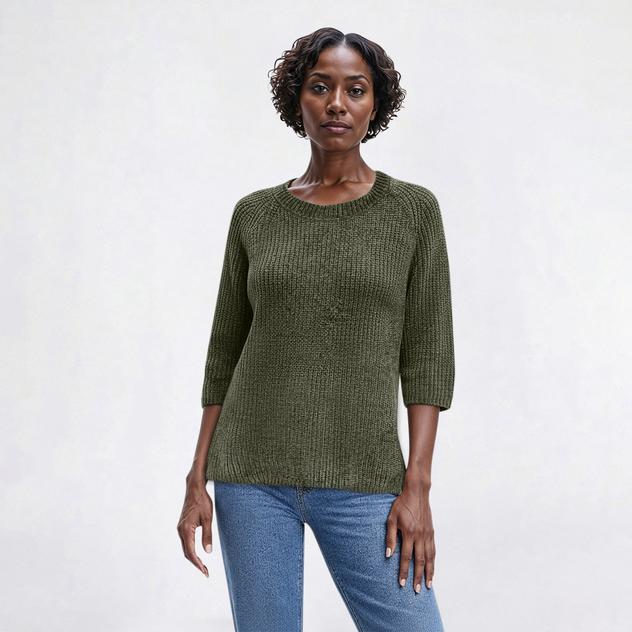 Womens Architect® 3/4 Sleeve Chenille Sweater