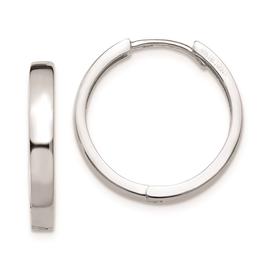 Gold Classics(tm) 14kt. White Gold Hinged Hoop Earrings