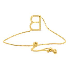 Nova Star® Gold-Plated 1/10ctw. Lab-Grown Diamond B Bolo Bracelet