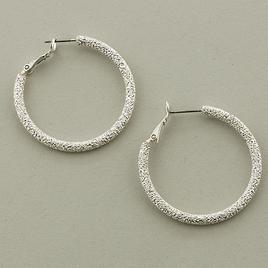 Freedom Nickel Free Clutchless Silver Hoop Earring