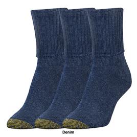 Womens Gold Toe® 3pk. Bermuda Turn Cuff Socks