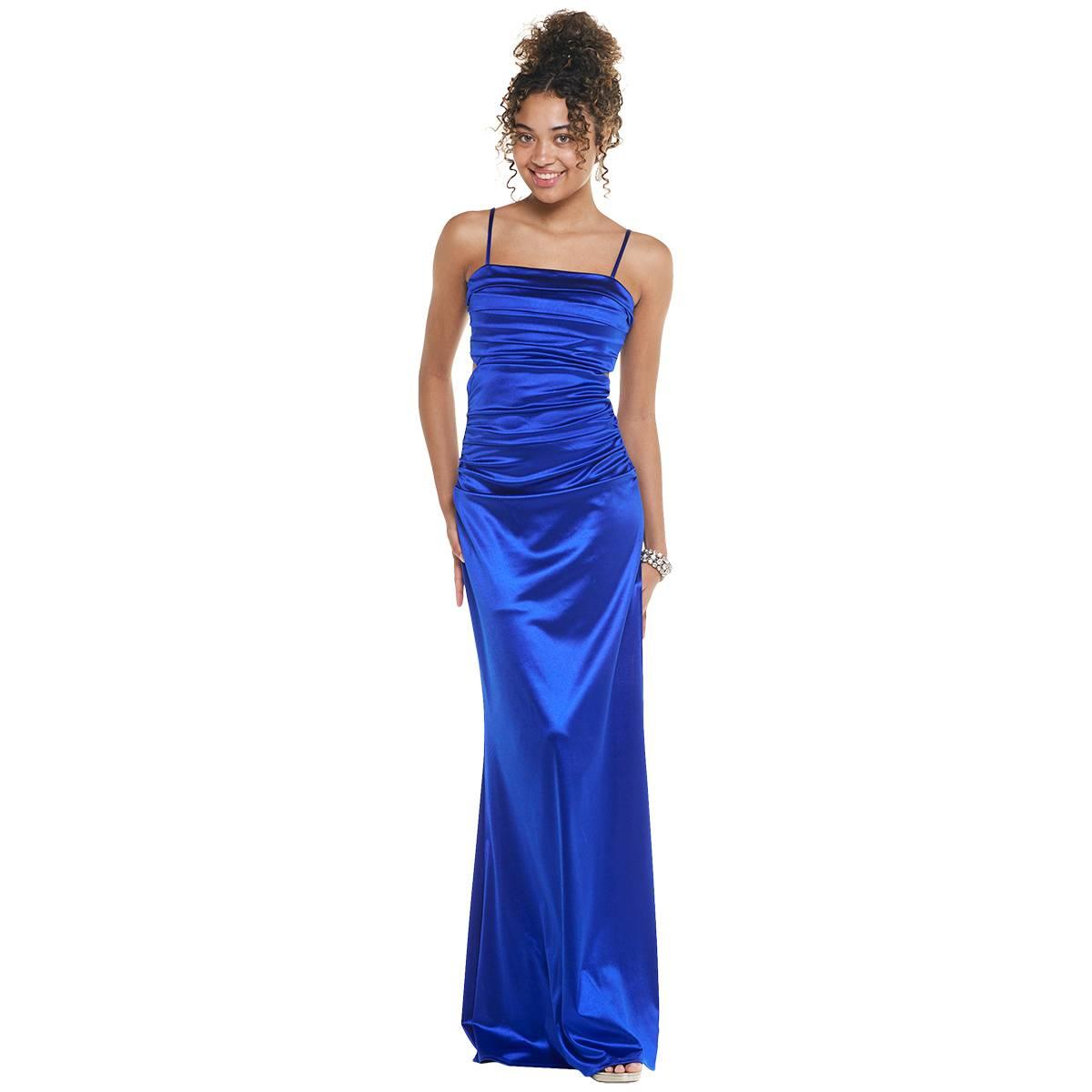 Juniors Emerald Sundae Satin Corset A-Line Dress