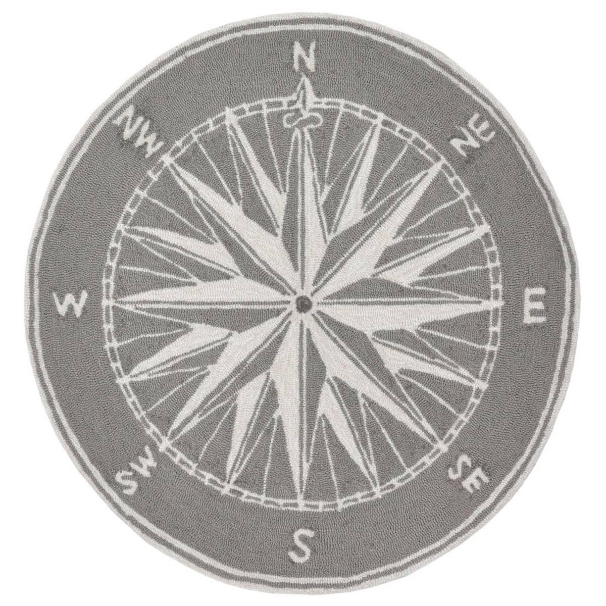 Liora Manne Front Porch Compass Indoor/Outdoor Round Area Rug