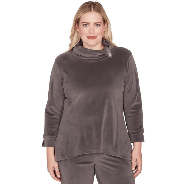 Petite Alfred Dunner Calm Luxe Cowl Neck Sweater
