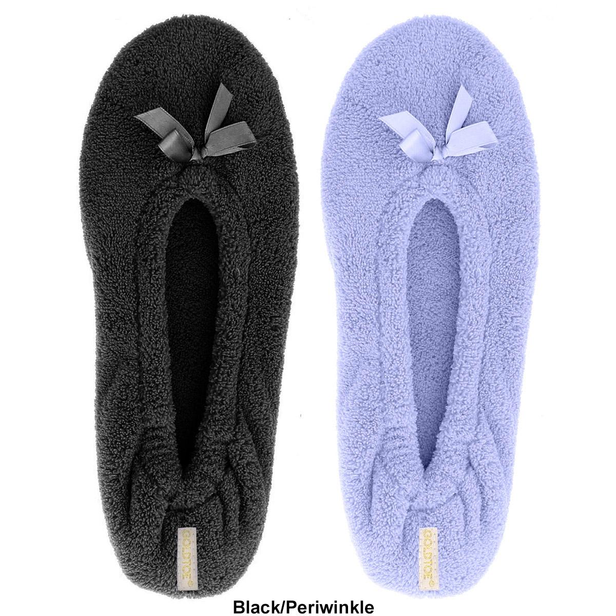 Womens Gold Toe® 2pk. Terry Ballerina Slippers